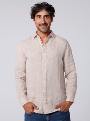 CAMISA LINO M/L Oyster